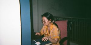 a person sitting at a desk
