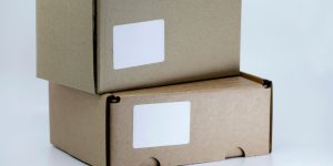 brown cardboard box on white table