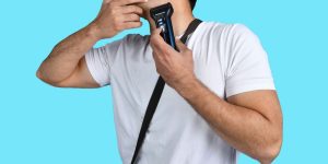 a man holding a phone
